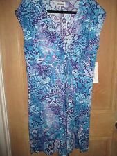 New Miraclesuit Coverup Dress Blue M Pretty $104 Rv Upscale Cap Sleeve