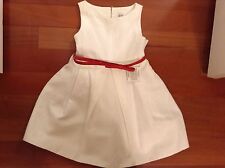 New Without Tags Zara Girls White Linen Cotton Lined Dress 4 5 4t 5t