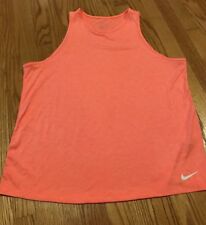 Nike Dri Fit Fitted Heathered Salmon Orange Active Wear Womens Top Shirt Sz Xl #