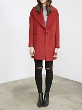 Nwt Forever 21 Topstitched Wool Blend Overcoat L Red