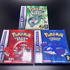 Pack 3 Boites Pokemon Rubis Saphir Emeraude Gameboy Gba Nintendo + Plateau Cale