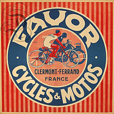 Plaque Alu Reproduisant Une Affiche Favor Cycles Et Motos Clermont Ferrand