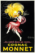 Plaque Alu Reproduisant Une Affiche Cognac Monnet Alcool Aperitif Digestif