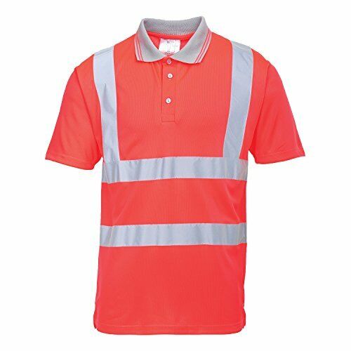 Portwest Mens Hi Vis Polo Short Sleeve Shirt Yellow L