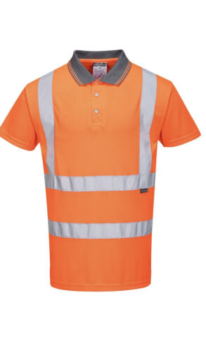 Portwest Mens Hi Vis Polo Short Sleeve Shirt Orange 3xl