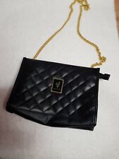 Pre-owned Younique Black Quilted Purse Cosmetic Bag Clutch Or Shoulder Strap