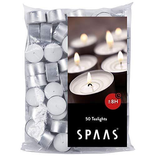 Premium Spaas Tea Lights 8 Hour Long Burn Candles Tealights Pack Of 100