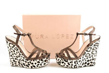Pura Lopez Sandales Chaussures Cuir Chaussures Femme Compensées Marron Ad227