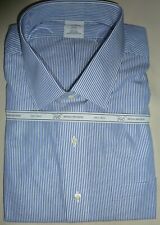 Rrp€160 Brooks Brothers Dress Shirt Size 46 / 18 Non-iron Blue Striped Pattern