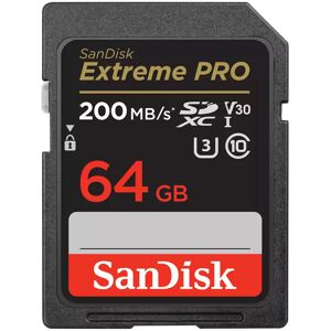 Sandisk Carte Sdxc Extreme Pro 64gb V30 Uhs-i (200mb/s) (class 10)