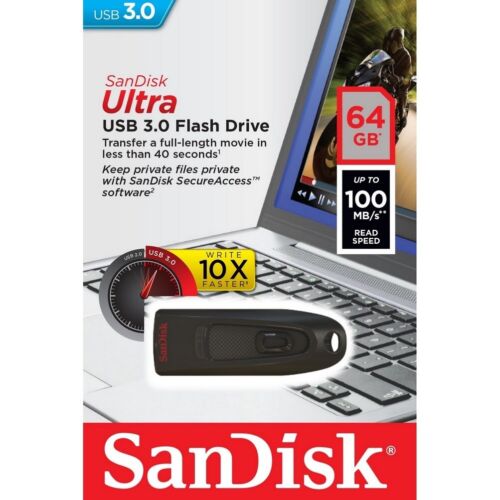 Sandisk Ultra 64gb Usb 3.0 Flash Drive Pen Thumb Drive Memory Stick High Speed 