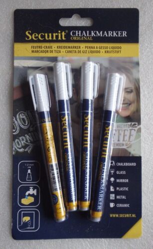 Securit 2mm Liquid Chalk Pens White (pack Of 4) - Gj551