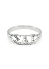 Sigma Alpha Iota Sterling Silver Ring W/simulated Diamonds, New!!***