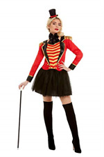 Smiffys Deluxe Ringmaster Lady Costume, Red (size M)