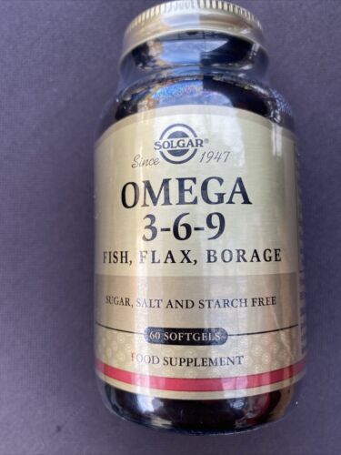 Solgar - Omega 3-6-9 Fish, Flax, Borage - 60 Softgels - Expiry 01/2026 X 3