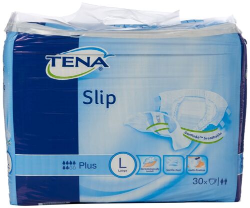 Tena Slip Plus Large - 3 Packs Of 30 - Incontinence Slips Unisex Adult Nappies