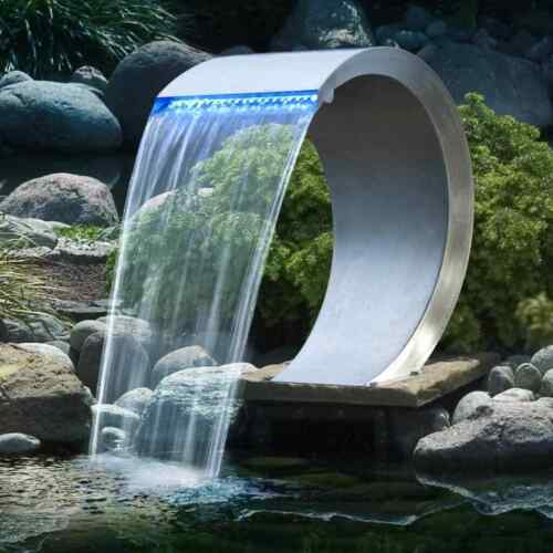 Ubbink Mamba Stainless Steel Waterfall Stream Garden Fountain Ornamental Fountain + Led Vidax