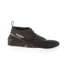 Valentino Chaussures Homme Black Stretch Fabric And Leather Sound High Sneaker