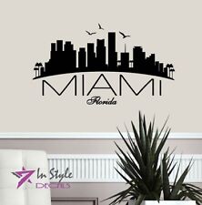 Wall Vinyl Decal Miami Florida Skyline City Usa Room Room Decor 1538