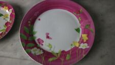 12 Assiettes Plates Maisons Du Monde Porcelaine Neuf 27cm Jonquille Rose (1)