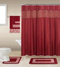 18 Piece Shower Curtain Set With Geometric Design Made Of 100% Polyester.(jesse)