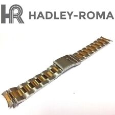 18mm Curve Ends Hadley-roma Mb4427 Solid Steel & Gold Plated Bracelet Watch Band