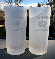 2 Smirnoff Vodka Blizzard Frosted Tall Cocktail Glasses 12 Oz