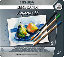 24 X Lyra Rembrant Aquarell Artiste Soluble Dans L'eau Colorer Crayons En Étain