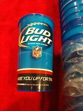 25 Nfl Bud Light 20 Oz Plastic Reusable Cups, Vintage 2014 New Old Stock