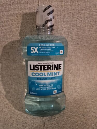 3x Listerine Zero Antiseptic Anti Bacterial Oral Care Mild Mint Mouthwash 500ml