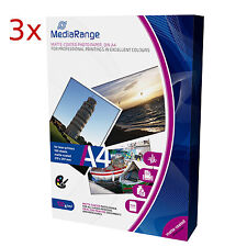 3x Papier A4 Premium Pro Mat 120g /m² 100f Mediarange = 300f Ok Laser / Photo