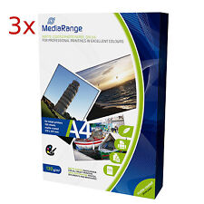 3x Papier Premium Pro Mat A4 130g /m² Mediarange 3x 100 =300 Feuilles Photo 100f