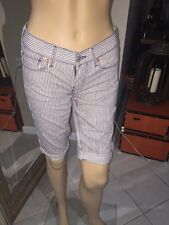 7 Seven For All Mankind Strips Bermuda Shorts Womens Size 25