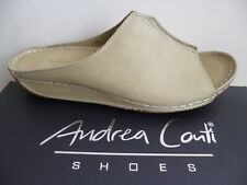 Andrea Conti Mules Sandalettes Chaussures En Cuir Vert Kaki 00274230