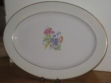 Antique Jackson Featherweight Fine China Usa Oval Serving Platter 11 X 15 Exclnt
