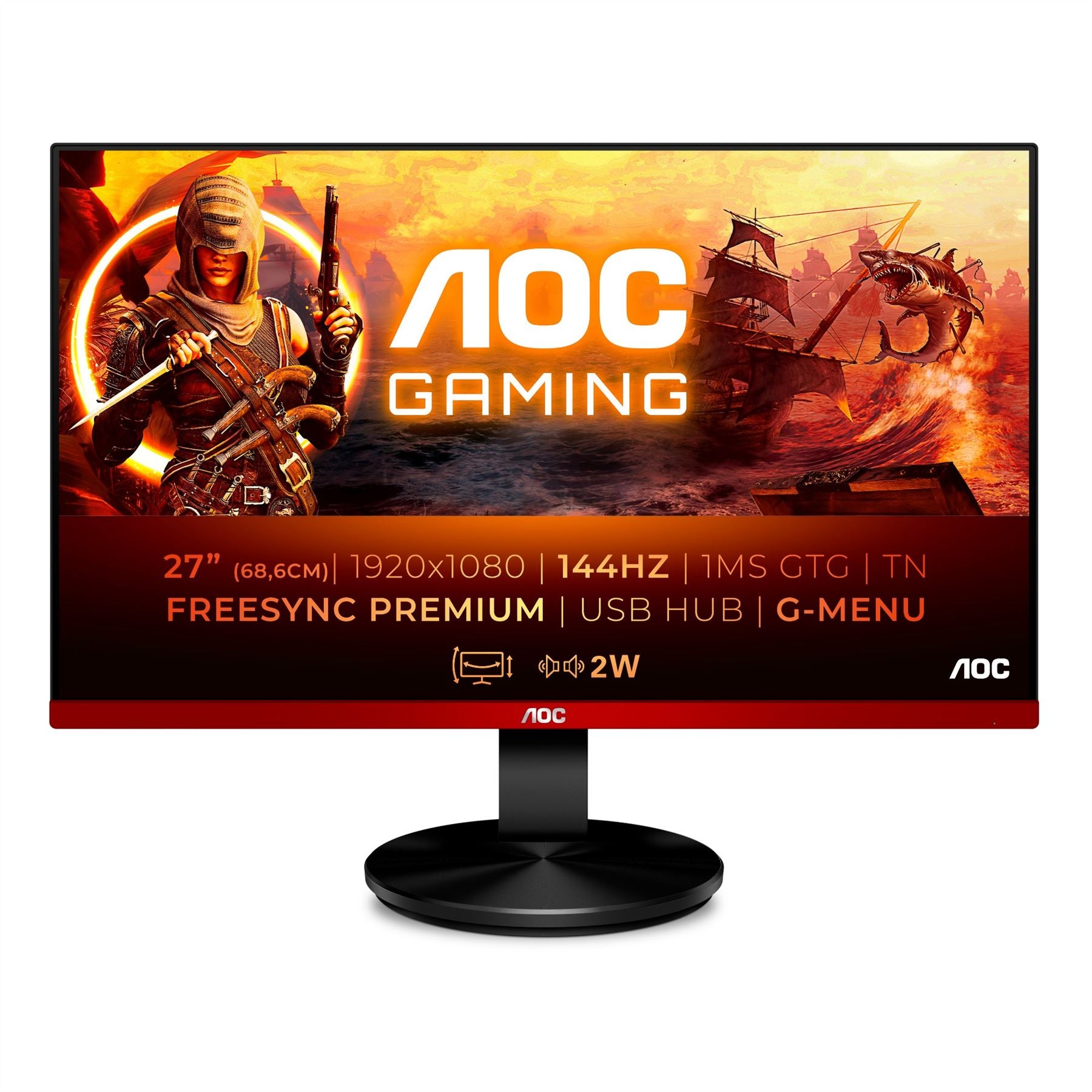 aoc 90 series g2790px led display 68.6 cm (27) 1920 x 1080 pixels full hd monitor black