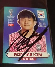 Autograph Kim Min Jae Hand Signed Korea Sticker Album Panini Qatar Napoli Bayern