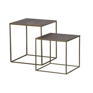Bepurehome 2 Piece Nest Of Tables Black/brown 35.0 H X 36.0 W X 36.0 D Cm