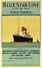 Blue Star Line Paquebot Rrqm - Poster Hq 40x60cm D'une Affiche Vintage