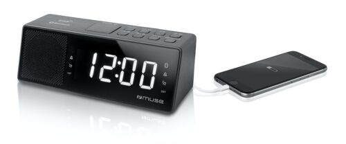 Bluetooth Dual Alarm Clock Radio, Muse Pll Black M-172bt