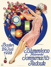 Blumenkorso Baden 1928 Rato - Poster Hq 40x60c D'une Affiche Vintage