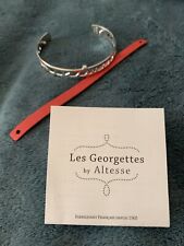 Bracelet Manchette Argenté 8mm Taille S + 1 Cuir Marque Les Georgettes Neuf