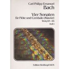 Carl Philipp Emanuel Bach Vier Sonaten Flöte Und Cembalo (clavier) Wotq 83-86 Br