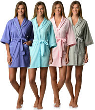 Casual Nights Womens Jersey Cotton Knit Bridesmaid Lounge Kimono Short Bath Robe