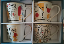 Coffret Eva 4 Mugs Tasses Pour Café Thé Déjeuner Neuf 35cl Visages Picasso
