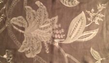 Colefax + Fowler Lansdown Linen Viscose Slate Embroidery Floral Remnant New