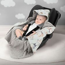 Couverture De Bébé à Capuche En Coton Pour Siège Auto/poussette Motif Zèbre/gris