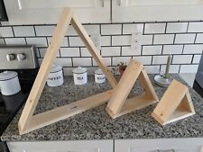 Custom Handmade Floating Wood Triangle Shelves Home Decor Farm House Set 3