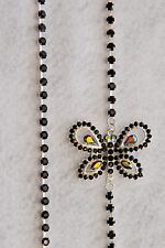 Decorative Adjustable Fashion Bra Straps-black Rhinestone Butterfly Shoulder