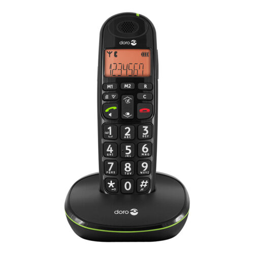 Doro Phoneeasy 100w Senior Landline Telephone, Wireless Dect Black